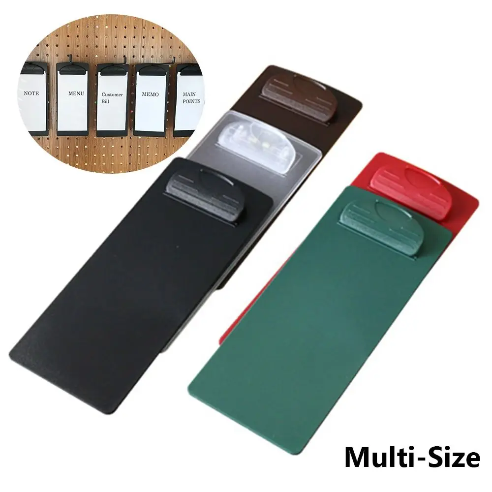 High Quality Plastic Menu Clip Multi-size Multicolor Writing Support Pad Multi-functional Office Document Clips