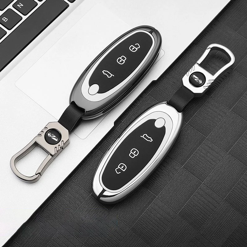 Zinc Alloy Silicone Car Key Case for Dongfeng NAMMI 01 Remote Protection Cover Bag Shell Keychain Ring Holder Fob Accessories