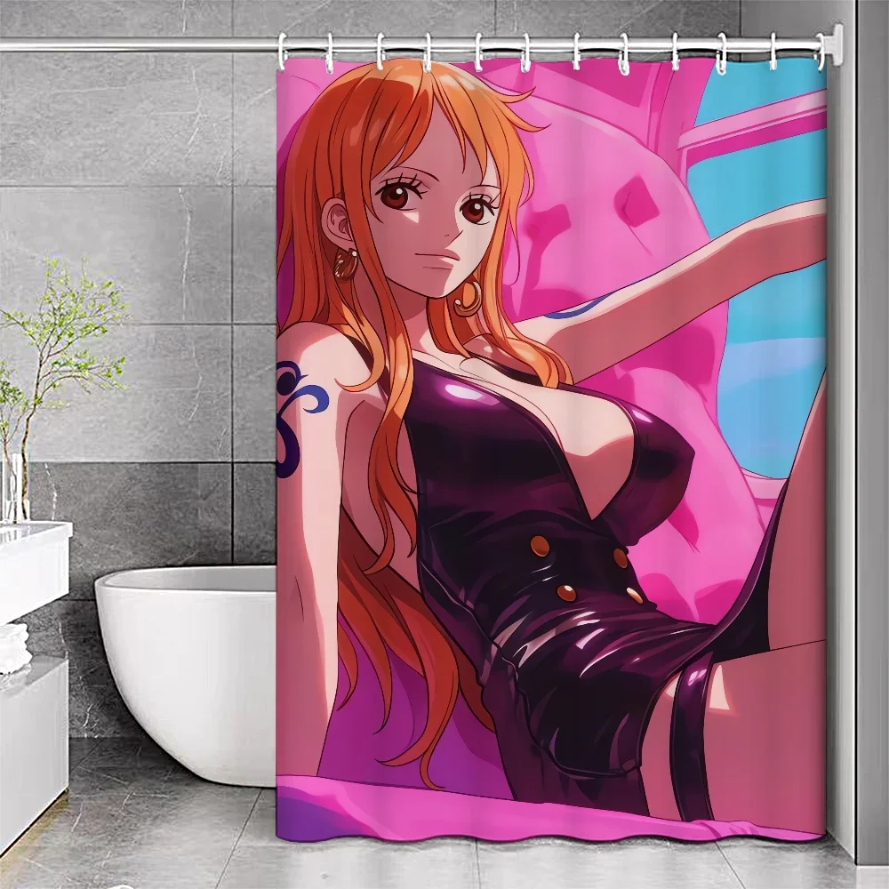 Shower Curtain For Bathroom Anime Nami ONE-PIECE Waterproof Mildew Proof Durable Bathroom Screens Bath Curtains With Hooks