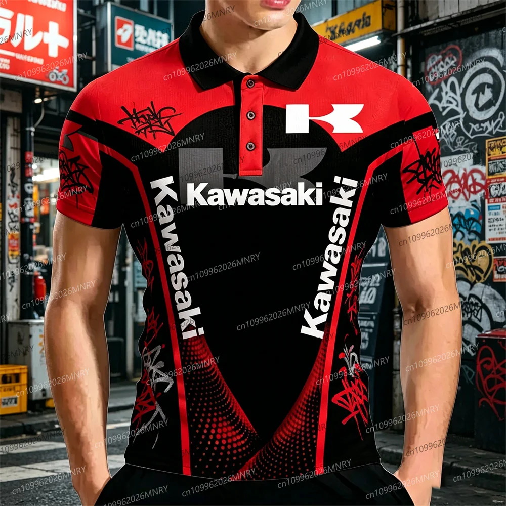 

Male Polo Shirts Women T Shirt Kawasaki Motorcycle Logo 3D Print Quick Drying Breathable Clothes Men Fashion Sports T-shirts