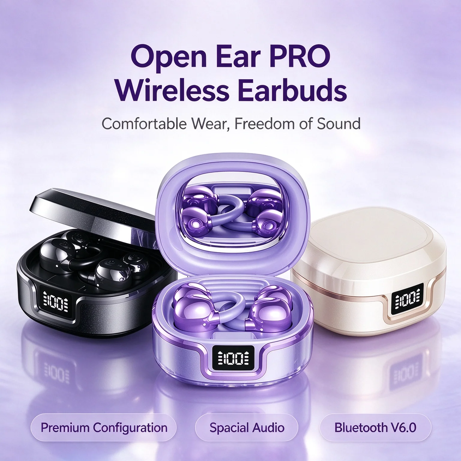 Bluetooth Earbuds B76B77 Open Ear Noise Cancelling High Quality Long Battery Life For Gaming Comfortable Fit