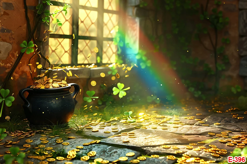 Happy St.Patrick's Day Backdrop Lucky Green Shamrock Photography Background Saint Patrick's Day Party Decorations for Irish