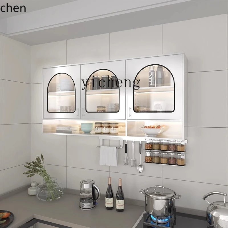 HXL roestvrijstalen keuken hangende kast muur huishoudelijke schuifdeur opbergkast muur hangend type