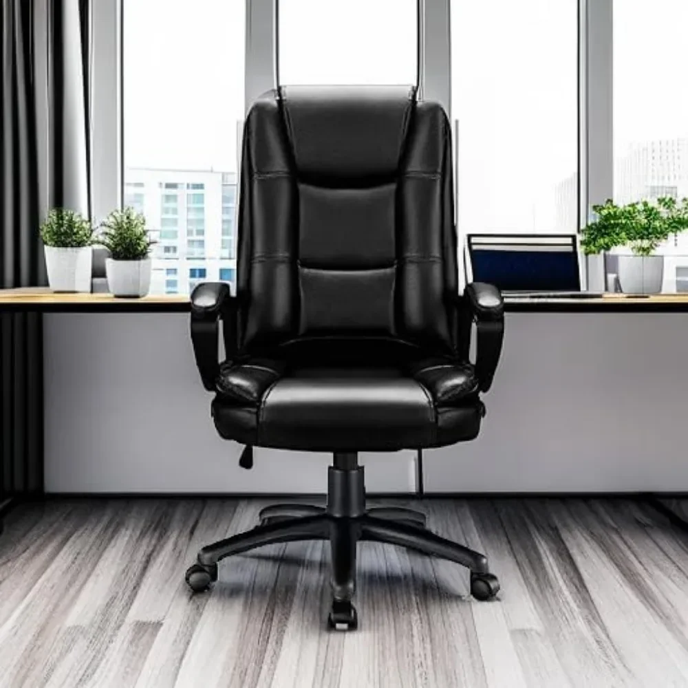 

Adjustable Executive Leather Chair with Armrest,Computer Desk Chair