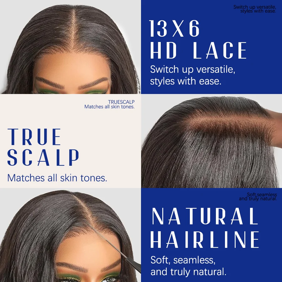 Body Wave Human Hair Wigs 40 Inches 200% Density 13x6 13x4 HD Transparent Lace Frontal Wig Black Natural Color 1B Brazilian Hair For Women Pre Plucked image 7