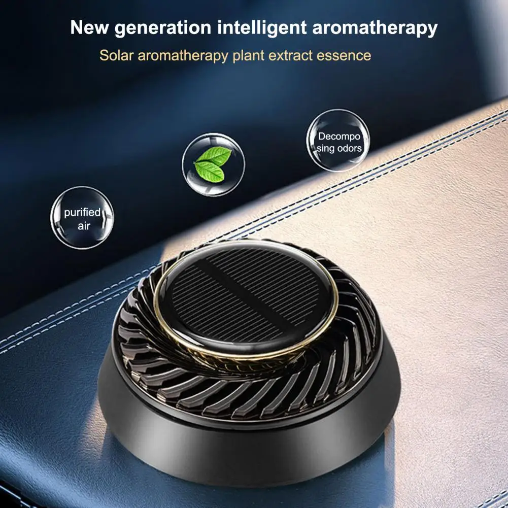 Rotating Car Diffuser Solar Car Air Freshener Diffuser Automatic Rotatable Aromatherapy Ornament Long-lasting Air Purifying