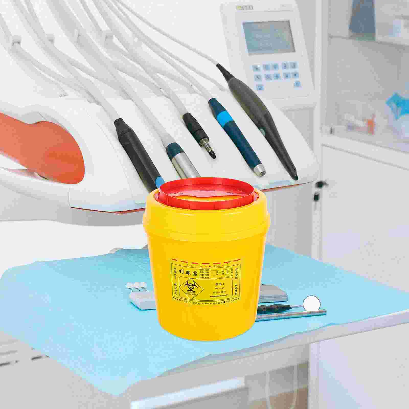 2 Pcs Medical Sharps Box Tattooing Container Trash Bucket Practical Waste Disposal Safe Bin