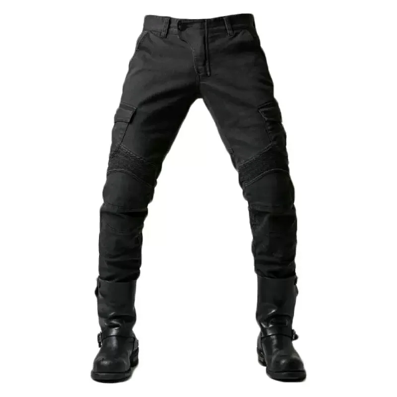 2026 Cross border foreign trade men's motorcycle anti fall rider, four season elastic denim racing pants, without protective gea
