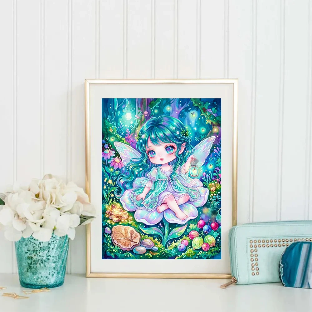 Dream Girl Series AB Diamond Painting DIY Full Square/Round Drill Mosaic Embroidery Cartoon Fairy Home Decoration Art Gift