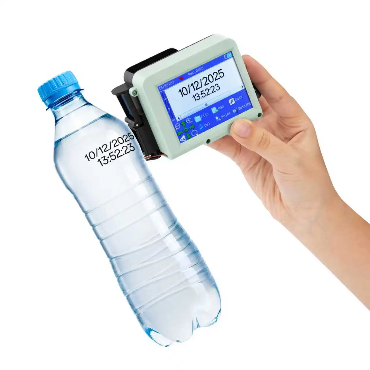 MULLIZE 27 language Mini Portable Inkjet Printer with Solvent Ink for Leather Plastic Bottles Text Production date expiration