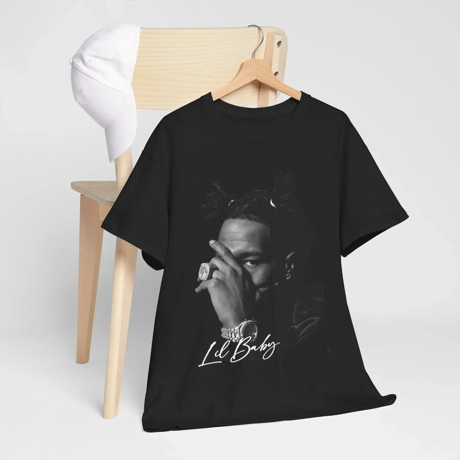 Lil Baby B amp W Wham world tour T shirt Rap Hip Hop Retro  vintage Washed Slightly Top For Everyday Wear Casual Unisex