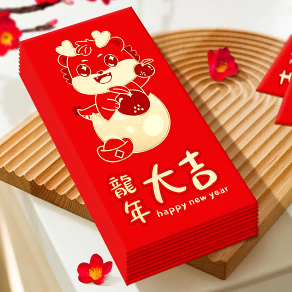 3Set Rode Envelop Rood Lentefestival Rode Envelop Jaar Van Draak Trekt Rijkdom Aan, Gemakkelijk Te Materialen