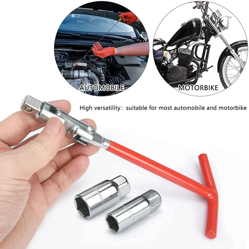 Spark Plug Spanner Wrench 16mm/21mm Sockets Spark Plug Removal Tool Spark Plug Socket Wrench Tool Swivel Joint Tool