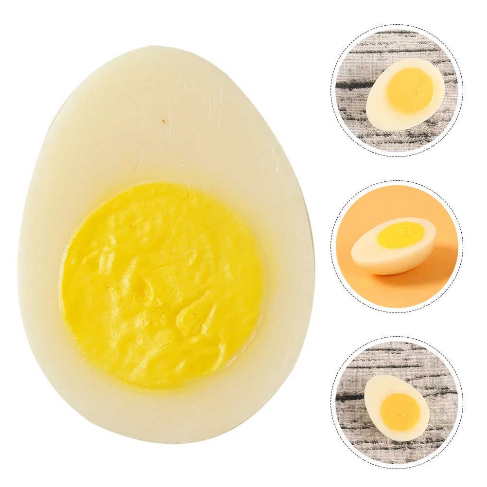 Fake Broken Egg Simulated Boiled Eggs Kitchen Props Orange Pvc Artificial Food Models