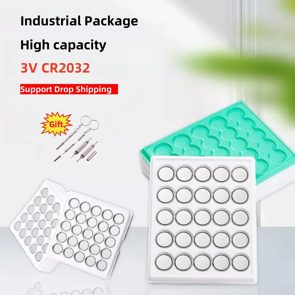

25pcs-1000PCS Original CR2032 CR 2032 3V Lithium Battery for Watch Calculator Clock Remote Control Toys Button Coins Cell