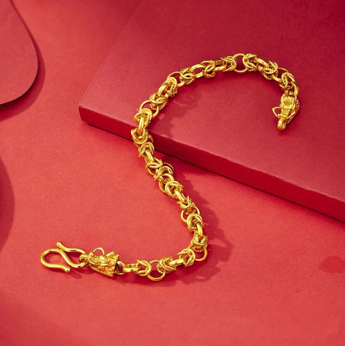 NovaGlod Gold Store launches 9999 24K pure gold faucet series bracelet necklace men's faucet twist chain domineering keel chain
