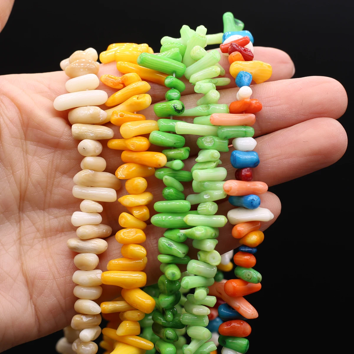 Natural Irregular Freeform Mixcolor Coral Beads Stick Shape Coral Loose Spacer Beads for DIY Jewelry Making Necklace Bracelet