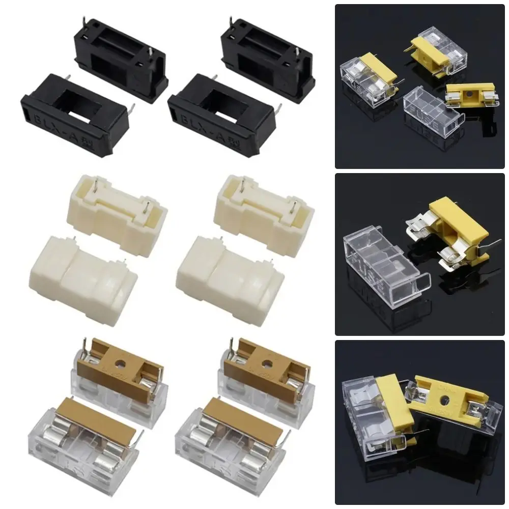 20Pcs Fuseholder Glass Fuse Holder BLX-A BF-013 HQ Clear Case Insurance Tube Socket 5x20mm No Fuse Fuse Block For 5x20MM Fuses