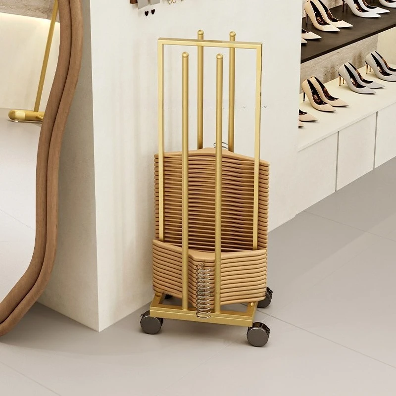 Clothing store storage rack, women's clothing store simple gold floor removable shelf