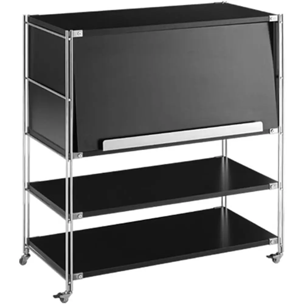 

Double-Layer Storage Cabinet, Portable Record Player Stand, Magazine Holder, and Storage Side Table for Living and Bedroom Space