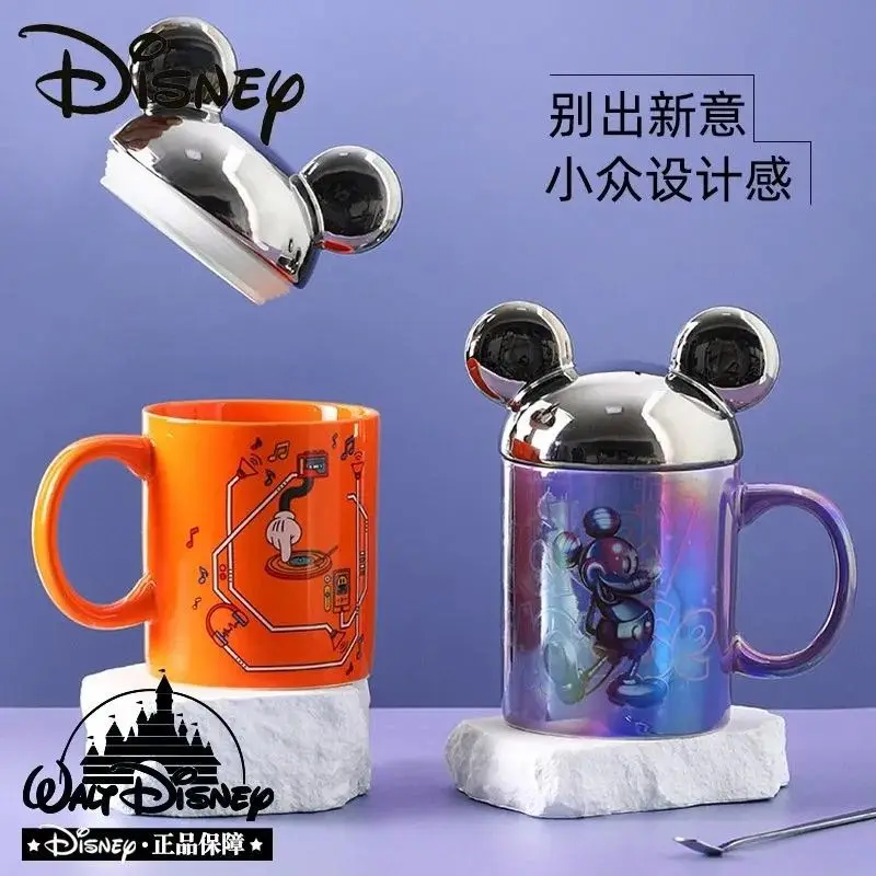 

Disney Mickey Creative Cartoon Mickey Ceramic Cup Home with Lid Large Capacity Light Luxury Desktop Decoration Water Cup