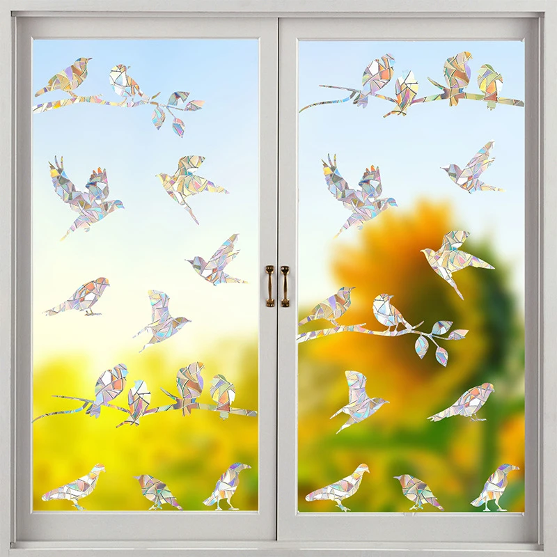 Rainbow Prism Window Stickers Sunlight Reflection Stickers Rainbow Prism Bird Window Sticker Static Clings For Anti-collision