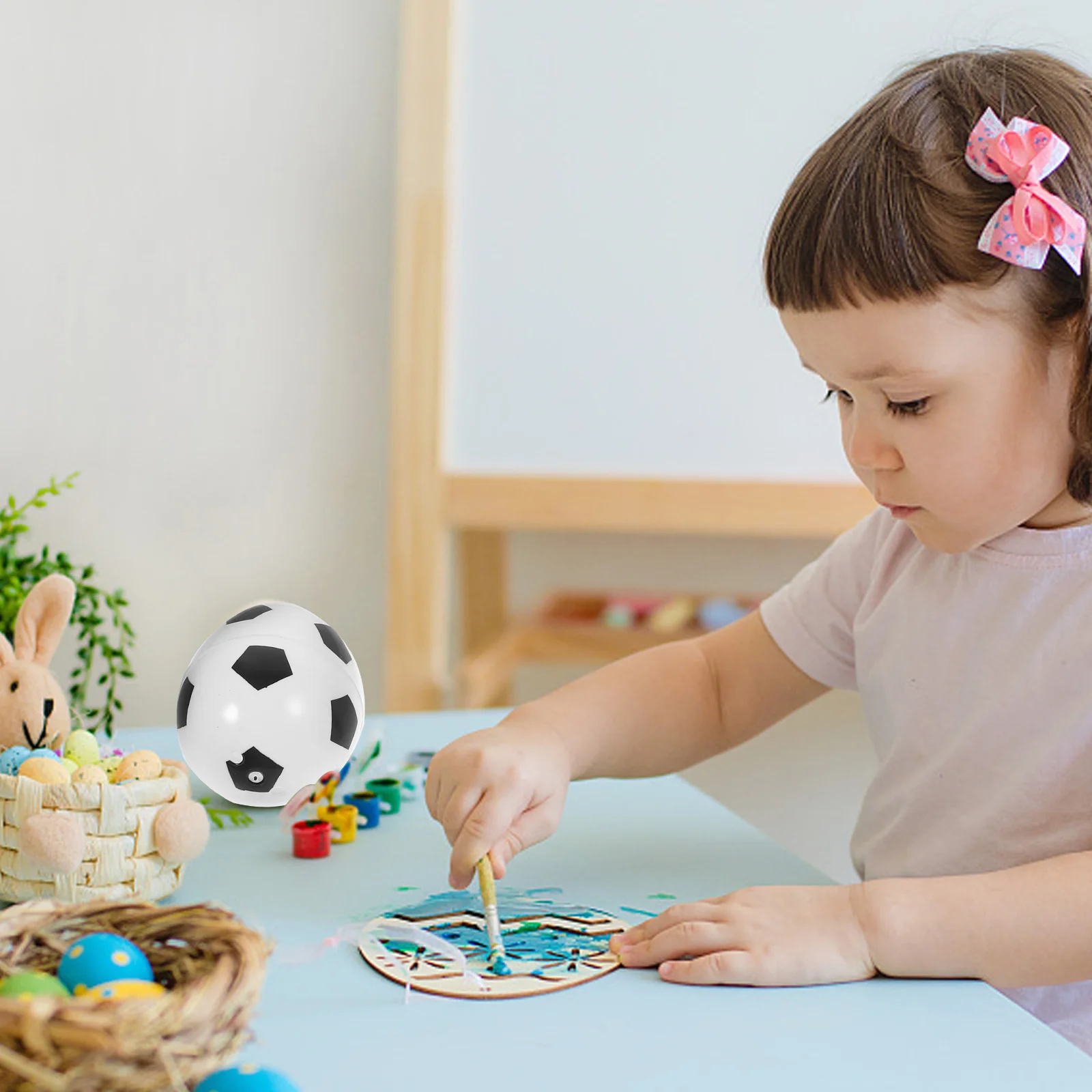 

12Pcs Plastic Easter Eggs Sports Theme Fillable Candy Boxes Easter Party Decor Basket Gift Boxes Egg Shape Fillable Box