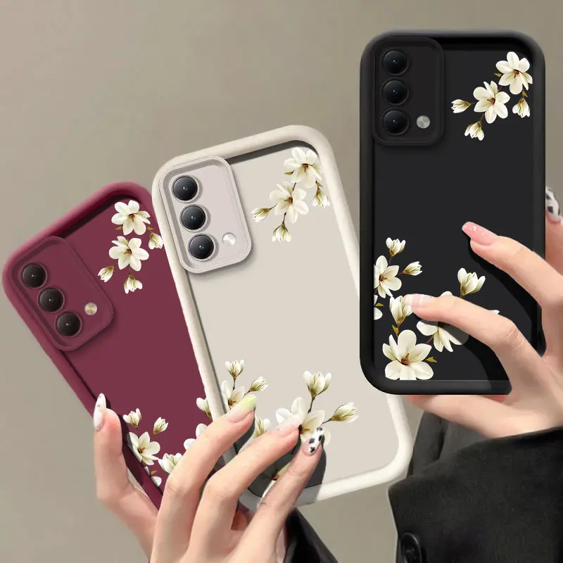 Beautiful White Flowers Case For Infinix Note 40 30 12 G96 Vip Pro Camera Lens Protection Shockproof Silicone Soft Phone Cover