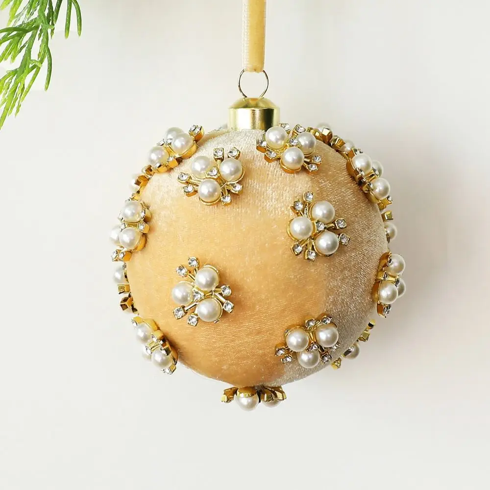 8cm Diameter Velvet Christmas Ball Foam Core Velvet Flocked Flocked Ornament Ball Shiny Finish Shatterproof Tree Hanging Decor