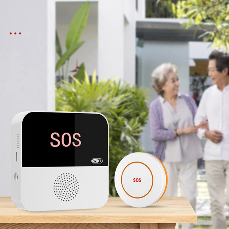 FULL-Wireless Wifi Elderly Caregiver Pager SOS Call Button Emergency SOS Alert System For Seniors Patients Elderly