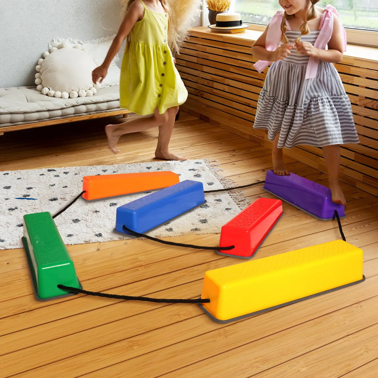 6Pcs Balance Stepping Stones, Sensory Toys, Indoor Play for Ages 3 Years and up Children Birthday Gifts