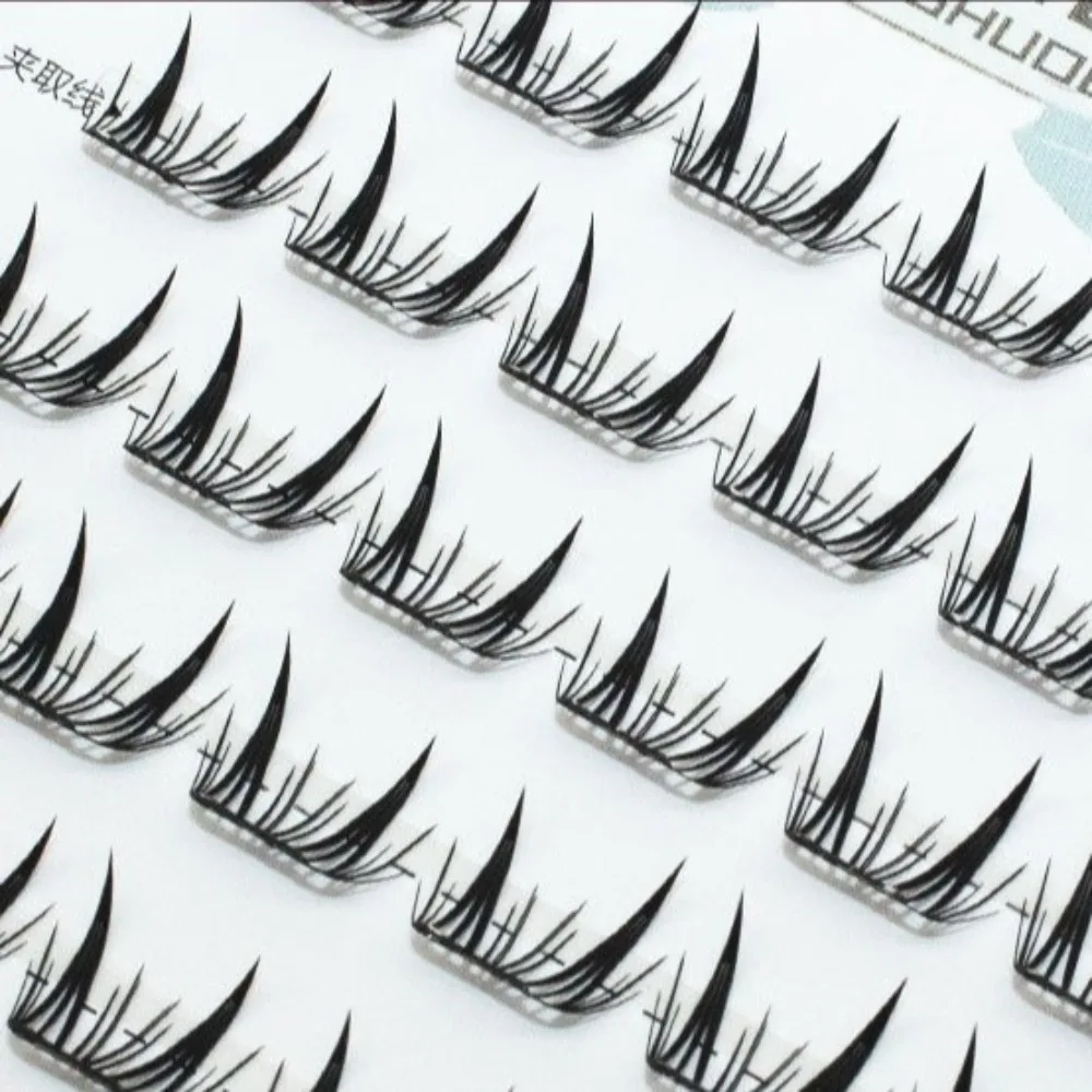 Novo fofo sem cola cílios postiços onda natural sem cola cílios postiços auto adesivo mangá olho lash cluster uso diário