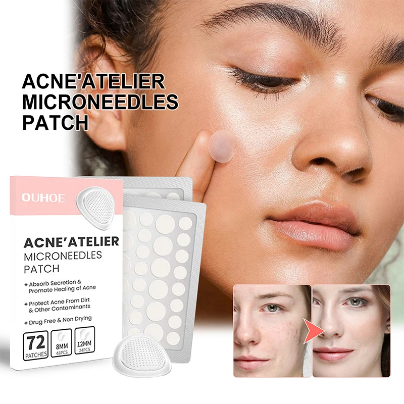 

72pcs/box Face Blemish Invisible Patches For Pimples Sticker Microneedle Acne Cleanser Pore-moisturizing Smooth Skin Care Paster