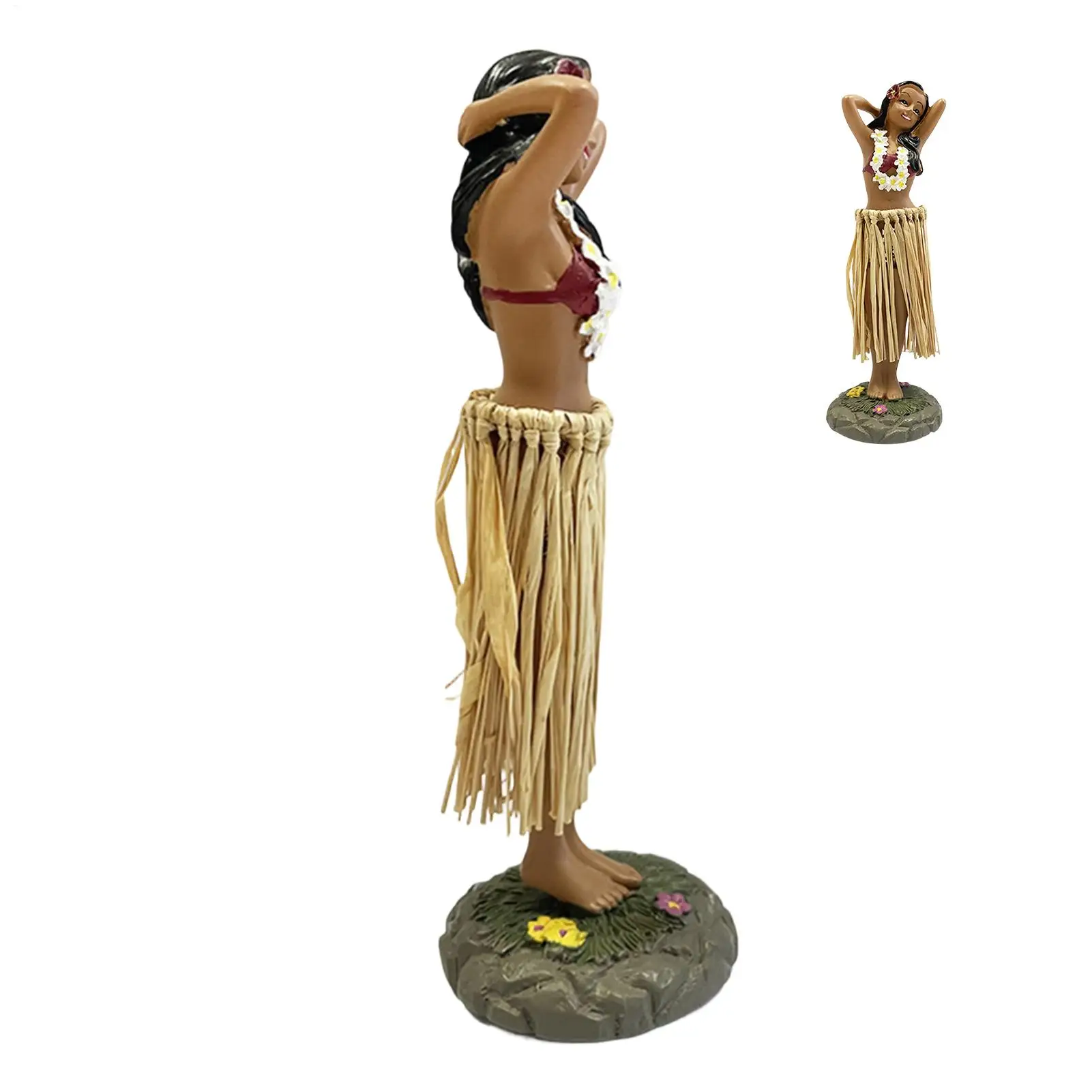 

Hawaiian Dancing Girl Car Ornament Small Interior Dancer Doll Resin Dancing Doll Figurine Decoration For SUV RV Dashboard