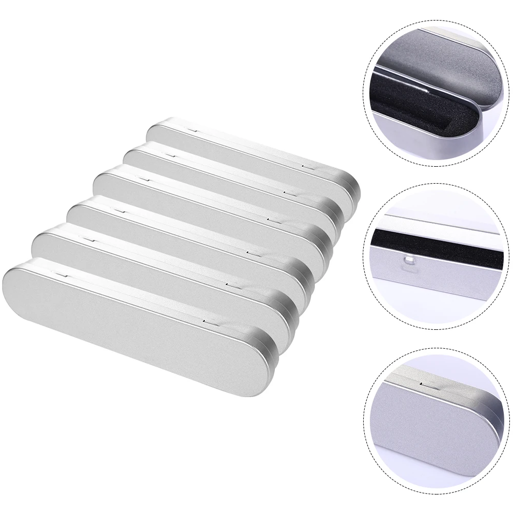 

6Pcs Tin Pencil Case Multi-Function Metal Stationery Organizer Portable School Supply for Students Kids Teachers Daily Use