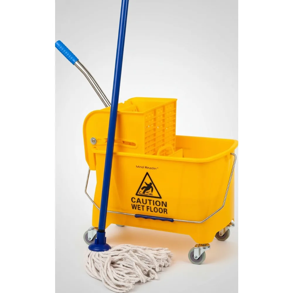 

22 Qt Mop Bucket with Upward Press Wringer, Easy Floor Cleaning, Wheels & Handle for Home Use