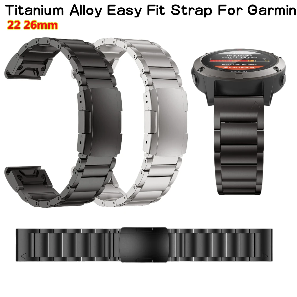 

22mm 26mm Luxury Titanium Alloy Strap For Garmin Fenix5/5X/5XPlus/6/6X/6XPro Quick Release Watch Band For Fenix7 7X Bracelet