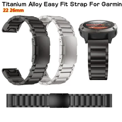 22mm 26mm Luxury Titanium Alloy Strap For Garmin Fenix5/5X/5XPlus/6/6X/6XPro Quick Release Watch Band For Fenix7 7X Bracelet