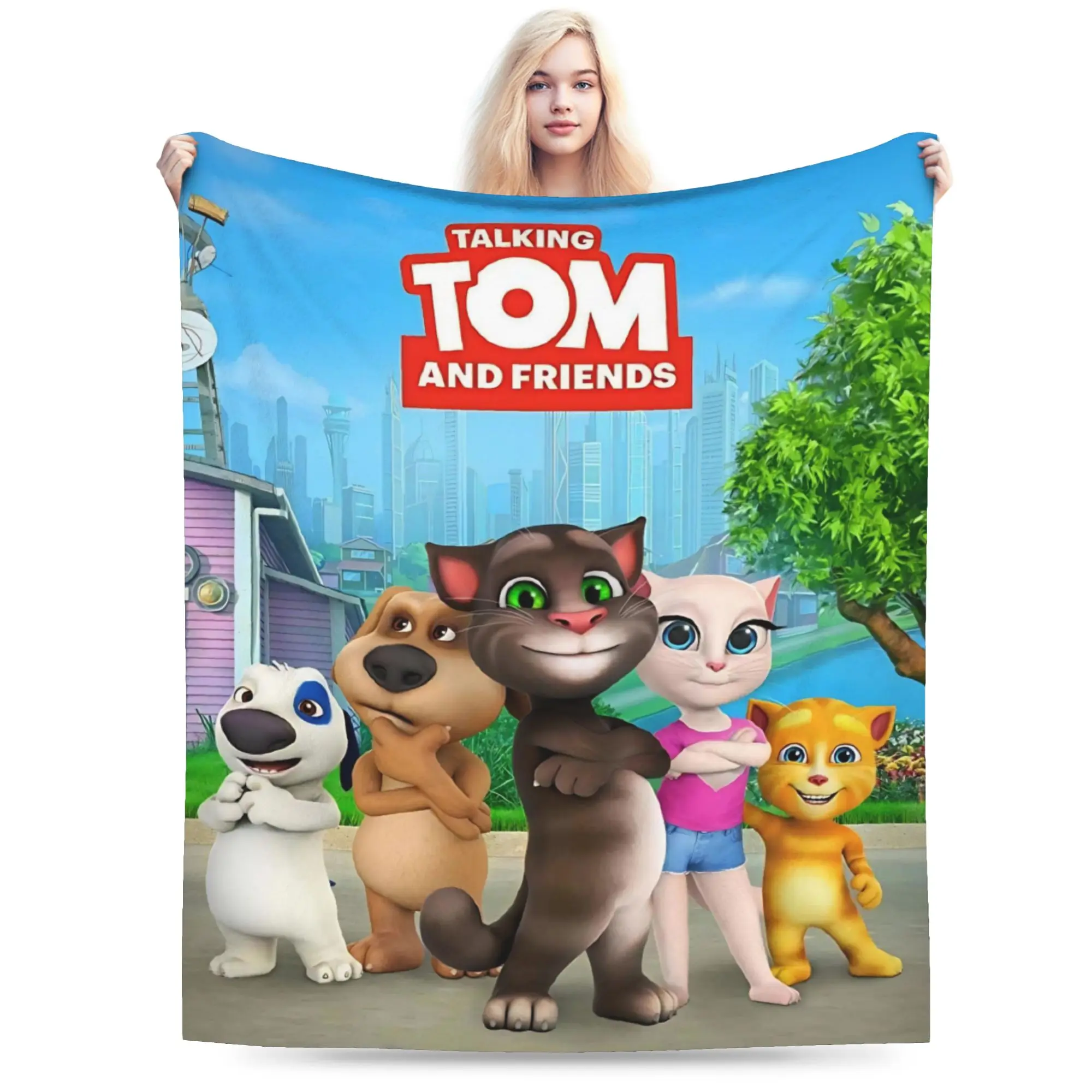 Super Soft T-Talking T-Tom And F-Friends Throw Blanket Premium Flannel Fleece Lightweight Bed Blanket Cozy Plush Blankets