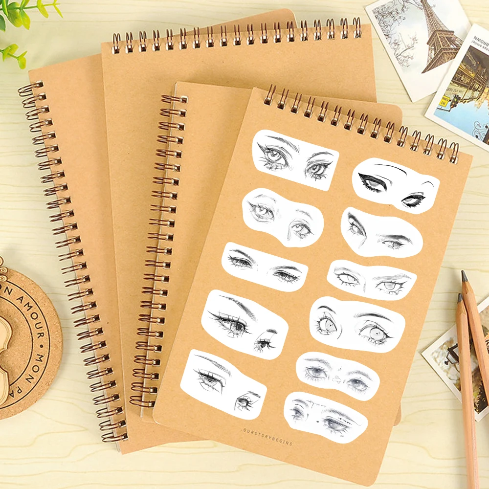 76 قطعة رسم نمط اللوحة العين الفن ملصق شخصية الإبداع العين المواد DIY بها بنفسك كأس كتاب سجل القصاصات هدية جمع مائي