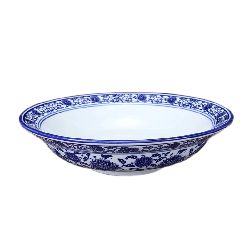 

Large Size Underglaze Blue Porcelain Dining Set Cold Di Bowl Fried Sauce Noodles Bowl Preserved Pork Bowl Hot Pot Bowl