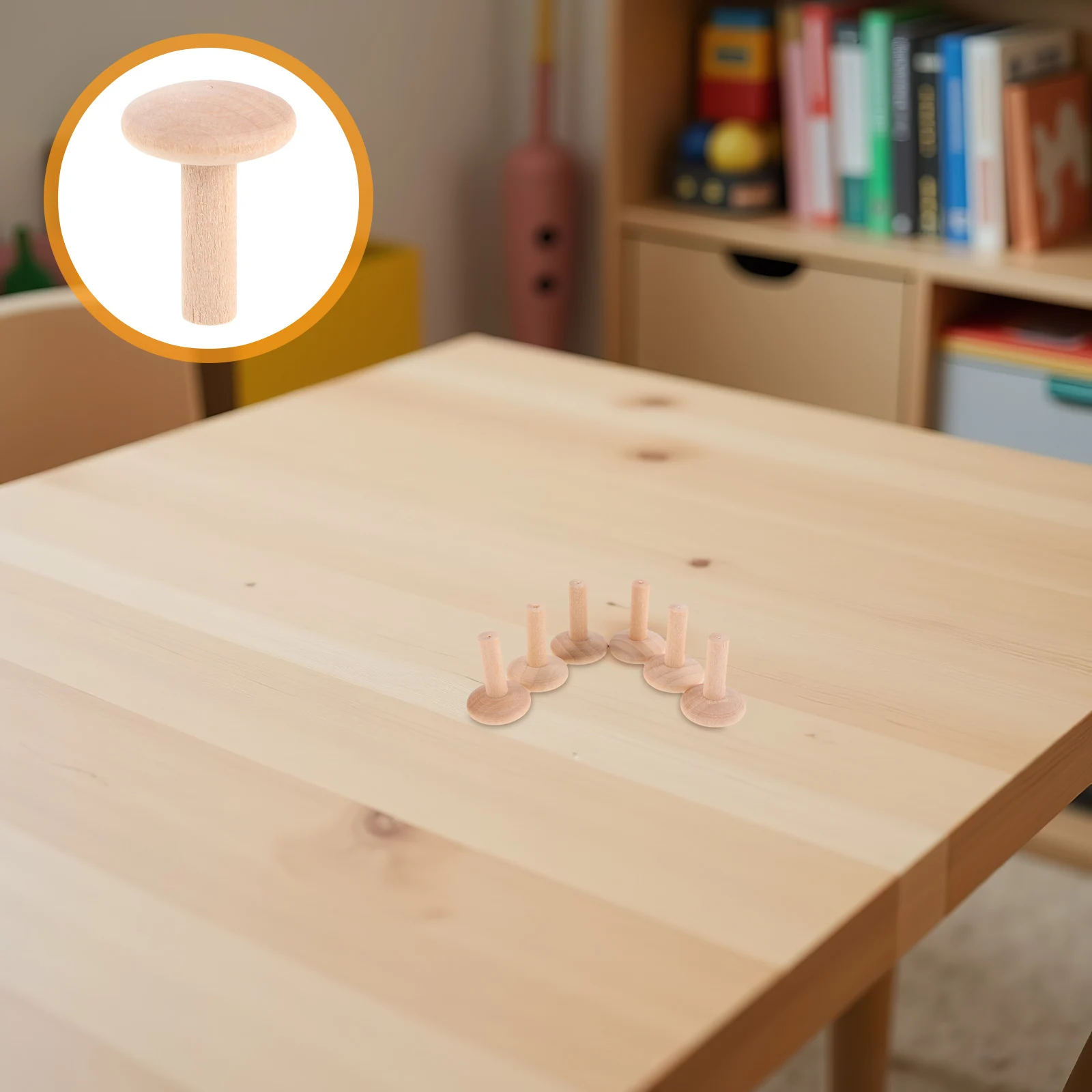 

20pcs Solid Wood Mortise Tenon Accessories Natural Hardwood Dowels T-Shaped Head Furniture Repair DIY Crafts Wooden for Sewing