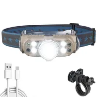 LED Super Bright Headlamp Multifunctional Fishing Head Torch Waving Sensor Bicycle Light Outdoor Waterproof Emergency Flashlight