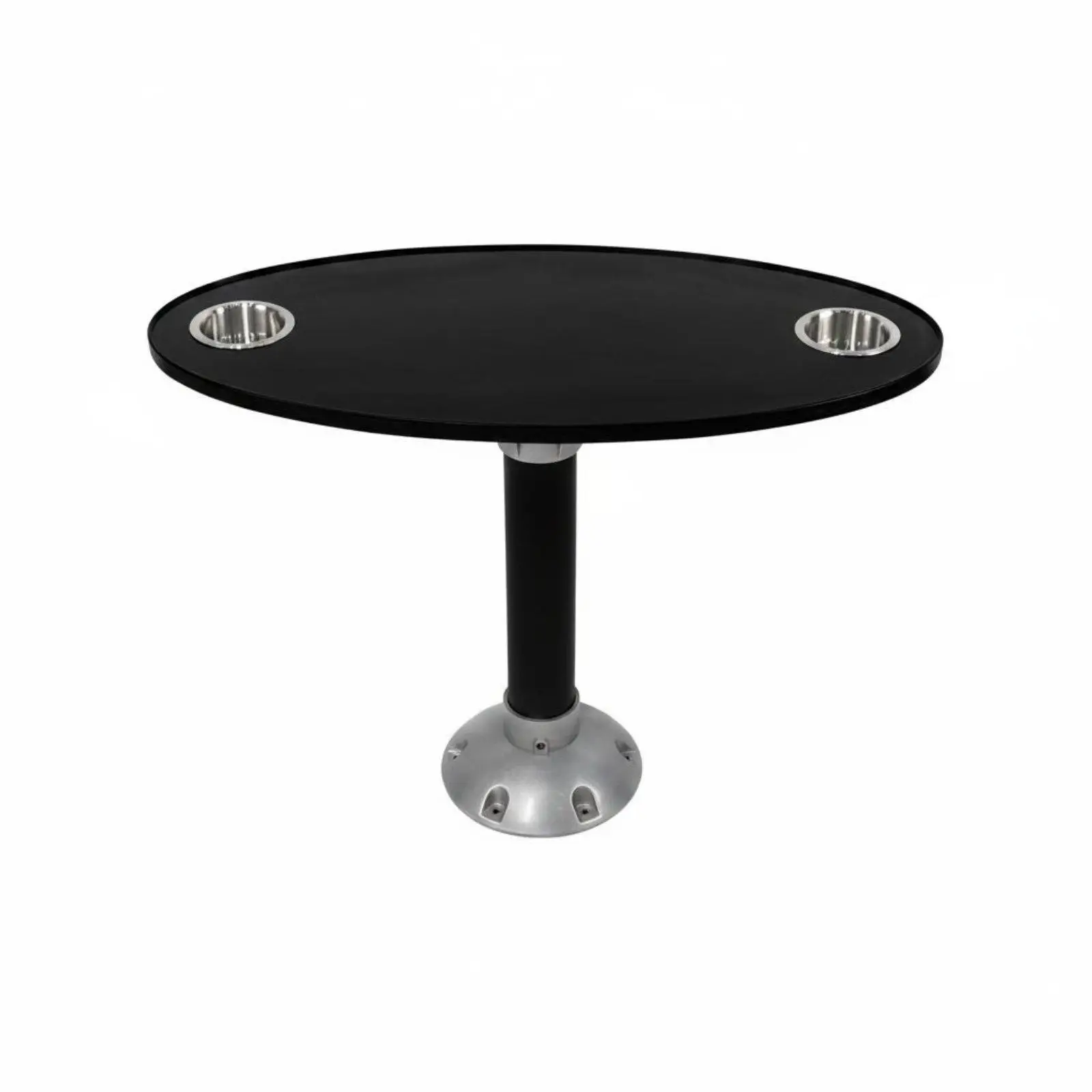 Marine Deck Coffee Table Multienduring Pedestal Table with Drink Holders Lightweight Design Vehicle Furniture for Yacht, Balcony