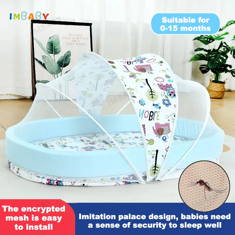 

Portable Travel Baby Nest Multifunctional Toddler Noon Break Sleeping Cribs with Mosquito Net Infant Removable Foldable Bassinet