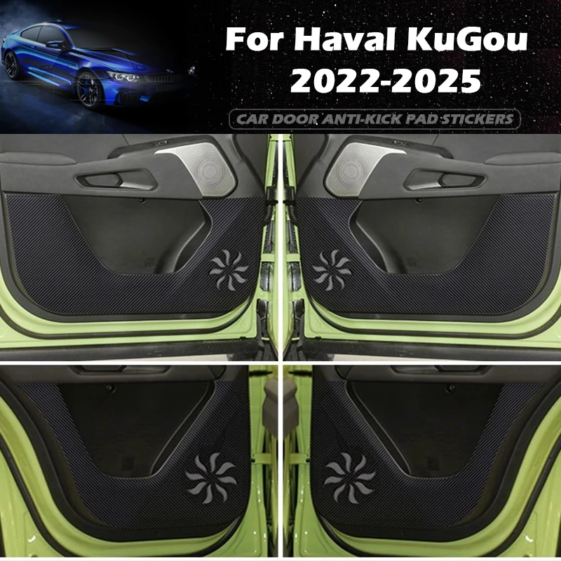 For Haval KuGou 2022 2023 2024 2025 Car Door Anti Kick Pad Leather Protection Film Protector Stickers Carbon Trim Accessories