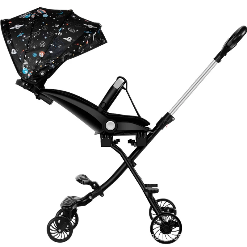 

Baby and children's two-way baby walking stroller is super lightweight to fold and sit flat