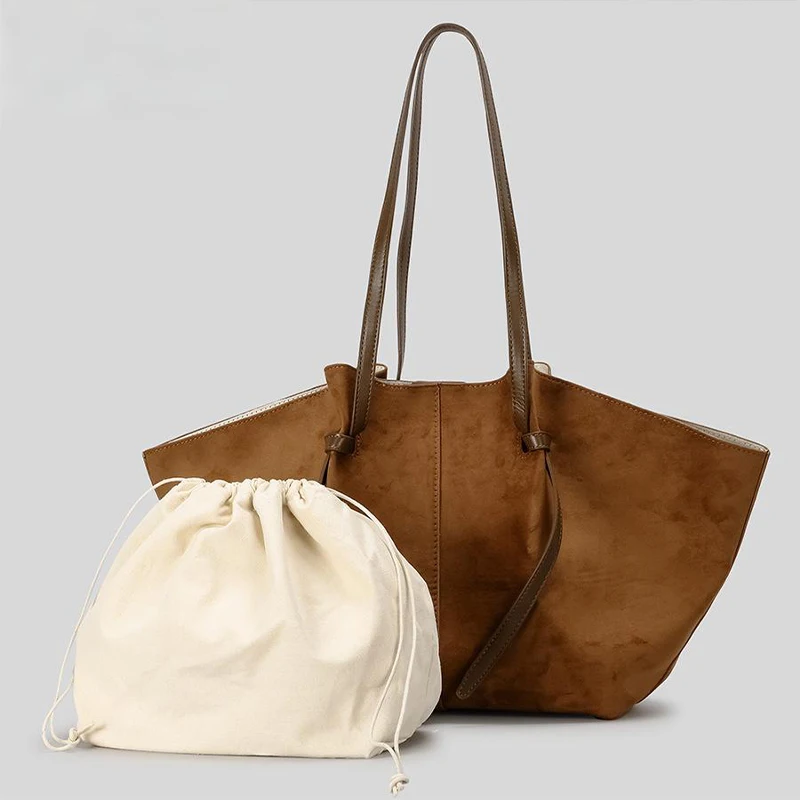 

Women's French Large Wing Bag,2in1 Luxury European And American Style Wing Tote Bag,High-end Suede Large-capacity Shoulder Bag