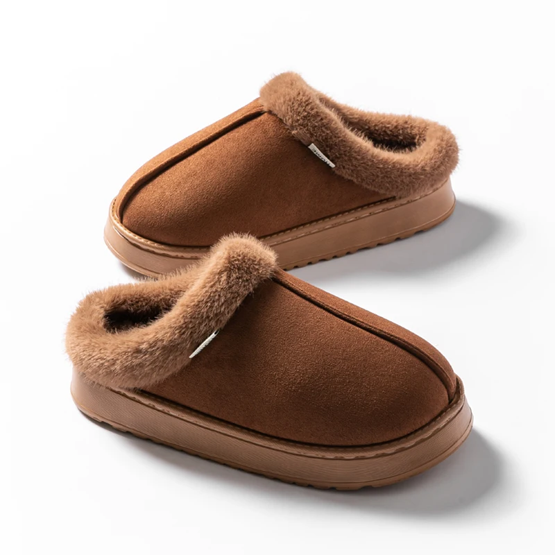 NONE Modische Damen-Hausschuhe, flauschig, für Herbst und Winter, für den Innenbereich, EVA, dicke Sohle, rutschfest und warm, Unisex-Hausschuhe für den Winter 6