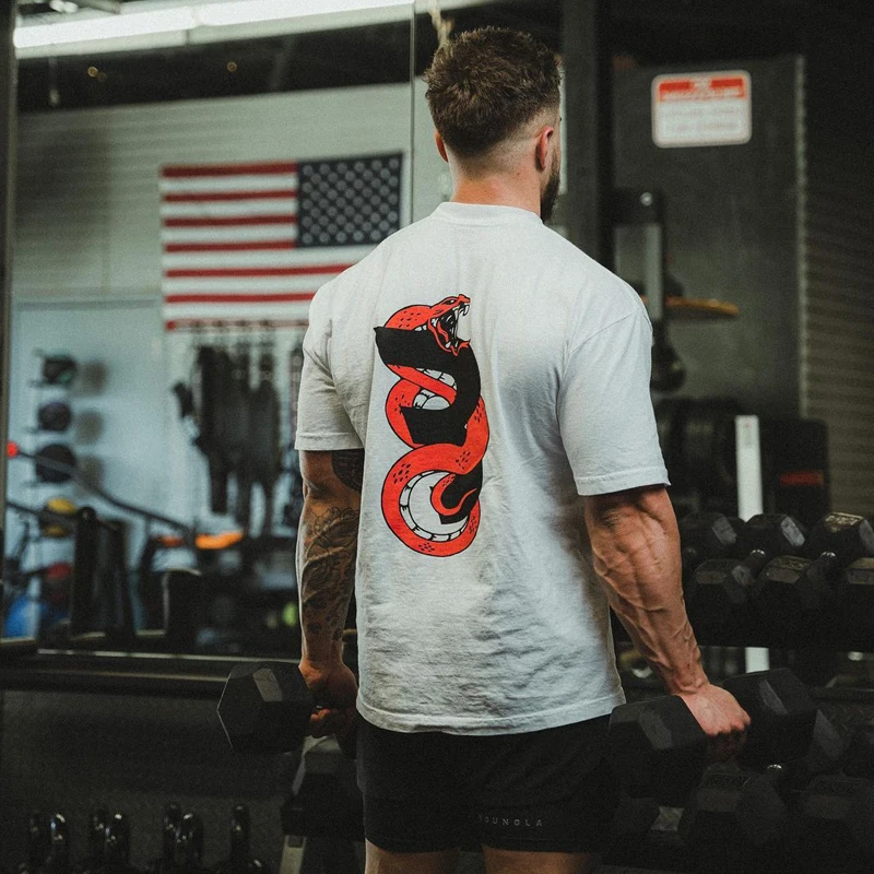 

Men's Oversized T-Shirt Summer New Sports Fitness Cotton Round Neck Loose Short Sleeve Gym Running Training Clothing T-Shirt